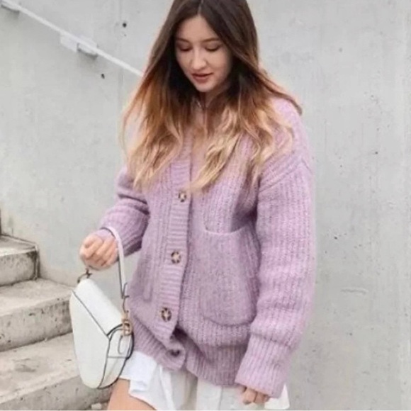 NWT ZARA Patch Pocket Knit Jacket Blogger Fav. Essential - Picture 4 of 13